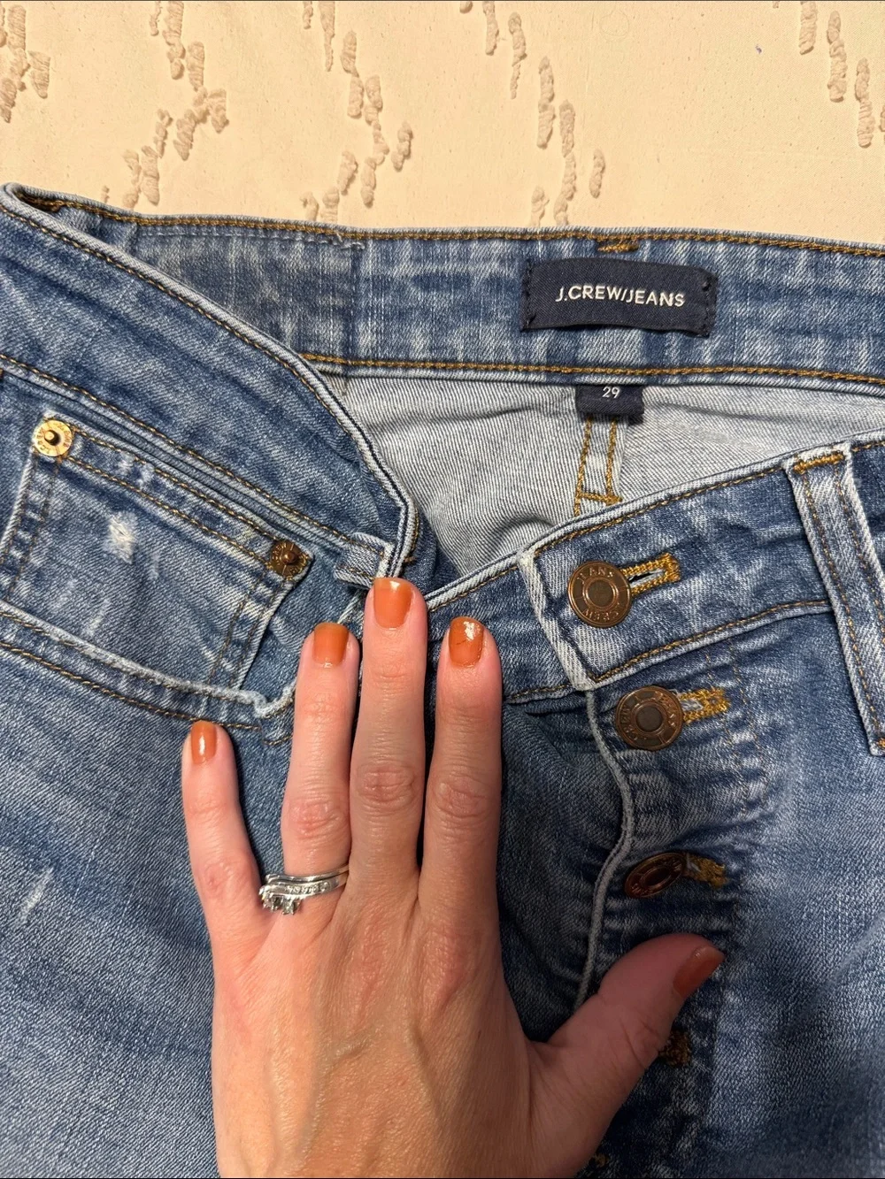 J. Crew Light Blue High-Rise Button-Fly Skinny Jeans